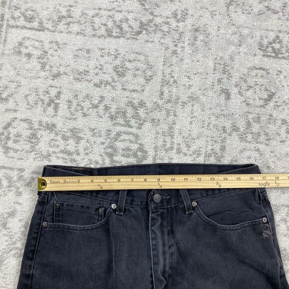 Levi's 505 Jeans Mens Black Faded Denim Straight Leg Classic USA Size 36x32 - Picture 2 of 5